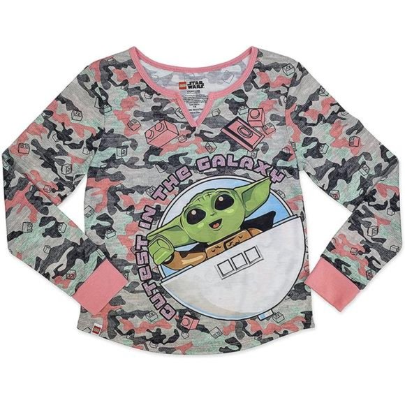 LEGO Star Wars Girl's 2-Piece Polyester Pajama Set, Gray - Picture 2 of 4